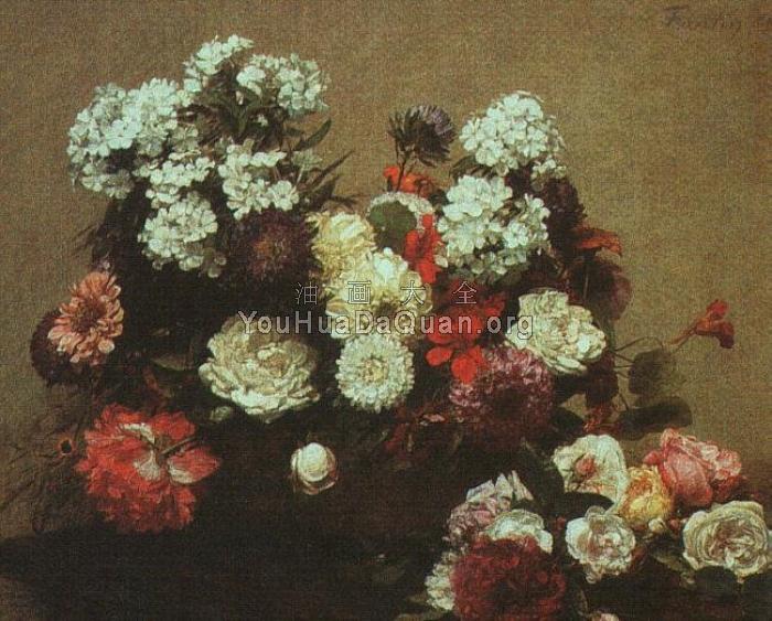 Still Life with Flowers - 亨利·方丹·拉图尔
